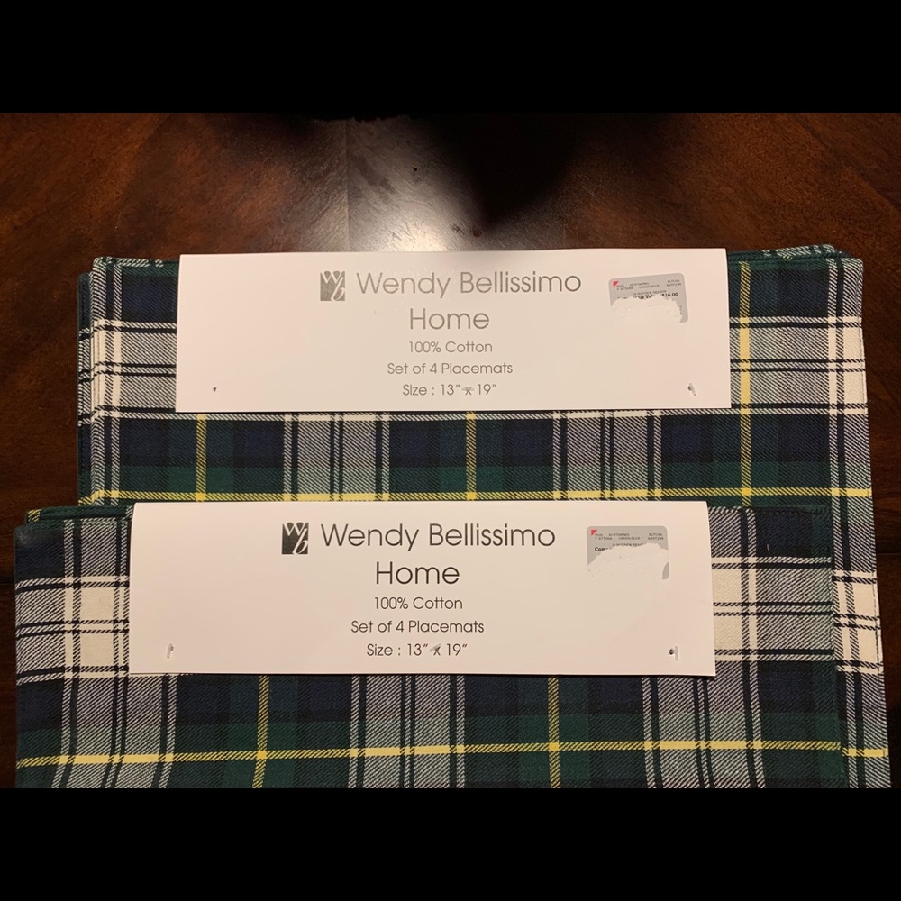 100% Cotton Plaid Placemats (8 Count)